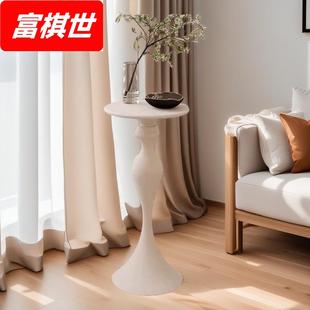 简约沙发边几铁艺复古咖啡桌小圆桌创意阳台小茶桌子 床头角几美式