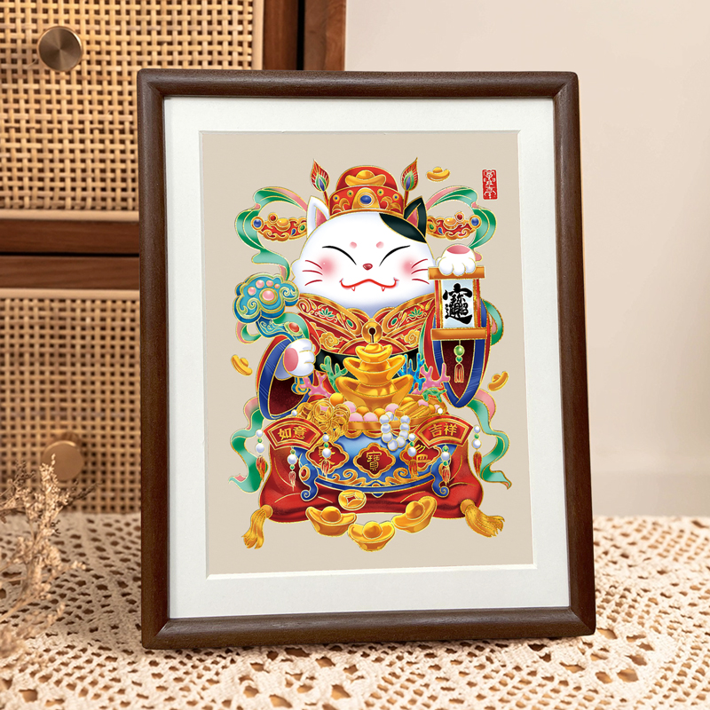 漫道木兮新中式招财猫铜雕画