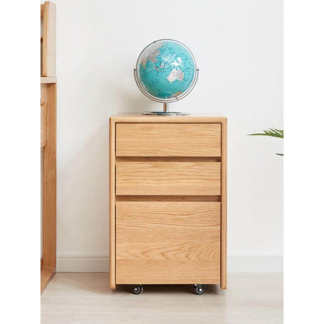 实木红橡木儿童三斗柜带轮子家用卧室床头柜收纳柜滑轮现代简约风,住宅家具,床头柜,淘宝优惠券,粉丝福利购,淘宝优惠卷