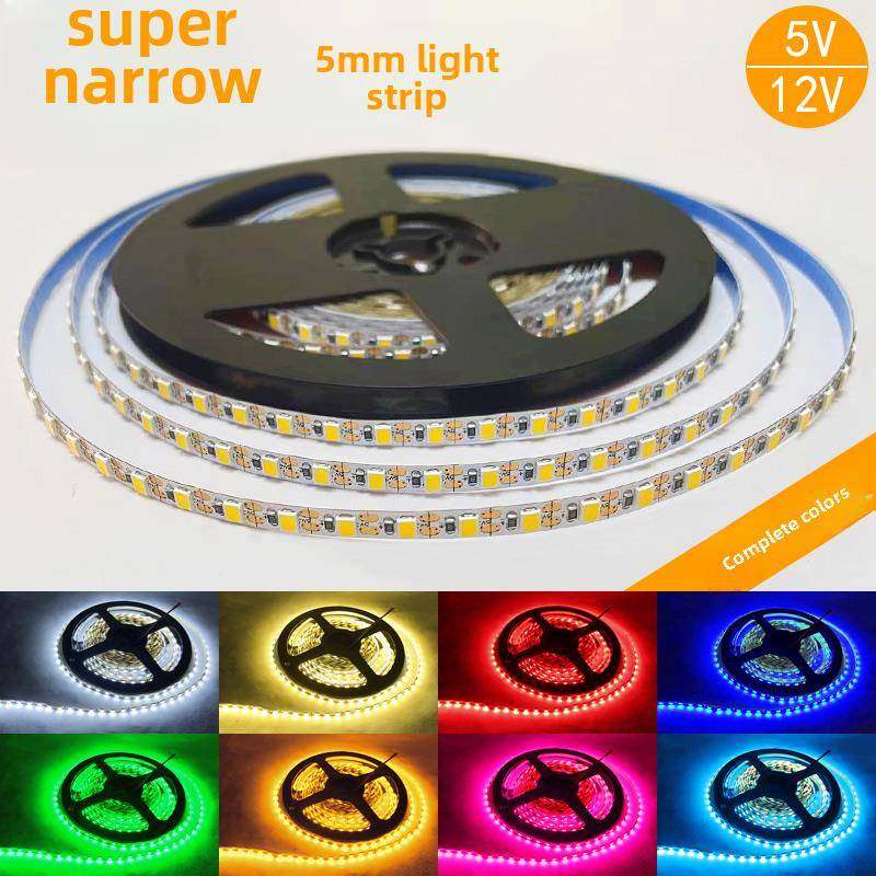 Led灯带超细5mm低压5V12V电池USB超窄高光计数器灯带薄软柔性不干,家装灯饰光源,室内LED灯带,淘宝优惠券,粉丝福利购,淘宝优惠卷