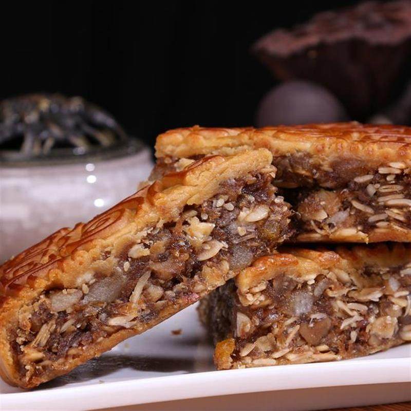 3斤铁盒装 五仁金腿大月饼蛋黄莲蓉老式月饼传统口味中秋月饼手工