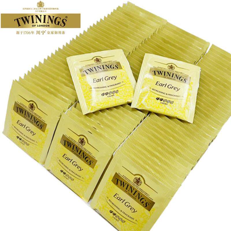 新日期英国Twinings豪门格雷伯爵红茶100片袋泡茶包烘焙奶茶