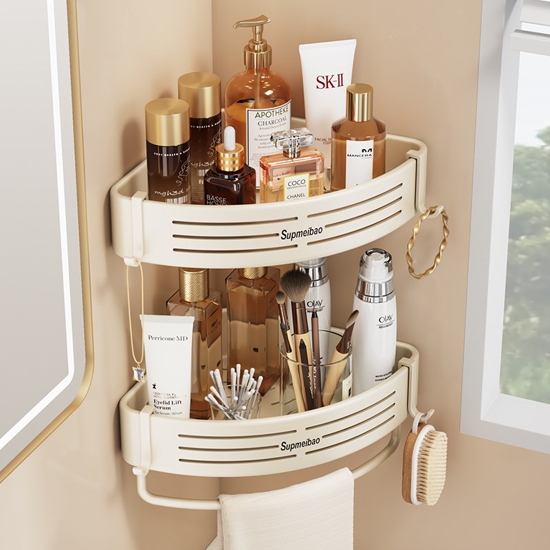 卫生间三角置物架浴室免打孔壁挂式厕所洗手间洗漱台墙上收纳挂架