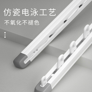 滑轨静音滑道铝合金直轨导轨顶装 奢帘客窗帘轨道直轨伸缩单轨侧装