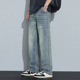 新款 青年长裤 休闲裤 修身 夏季 男士 男韩版 直筒裤 显腿长复古水洗潮牌