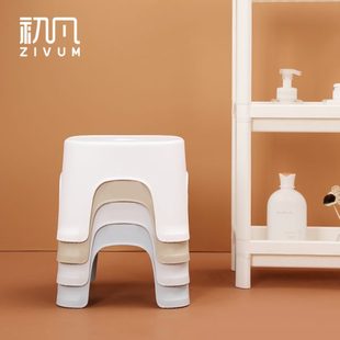 初凡小凳子塑料加厚家用儿童凳北欧客厅简约防滑踩脚板凳宝宝矮凳