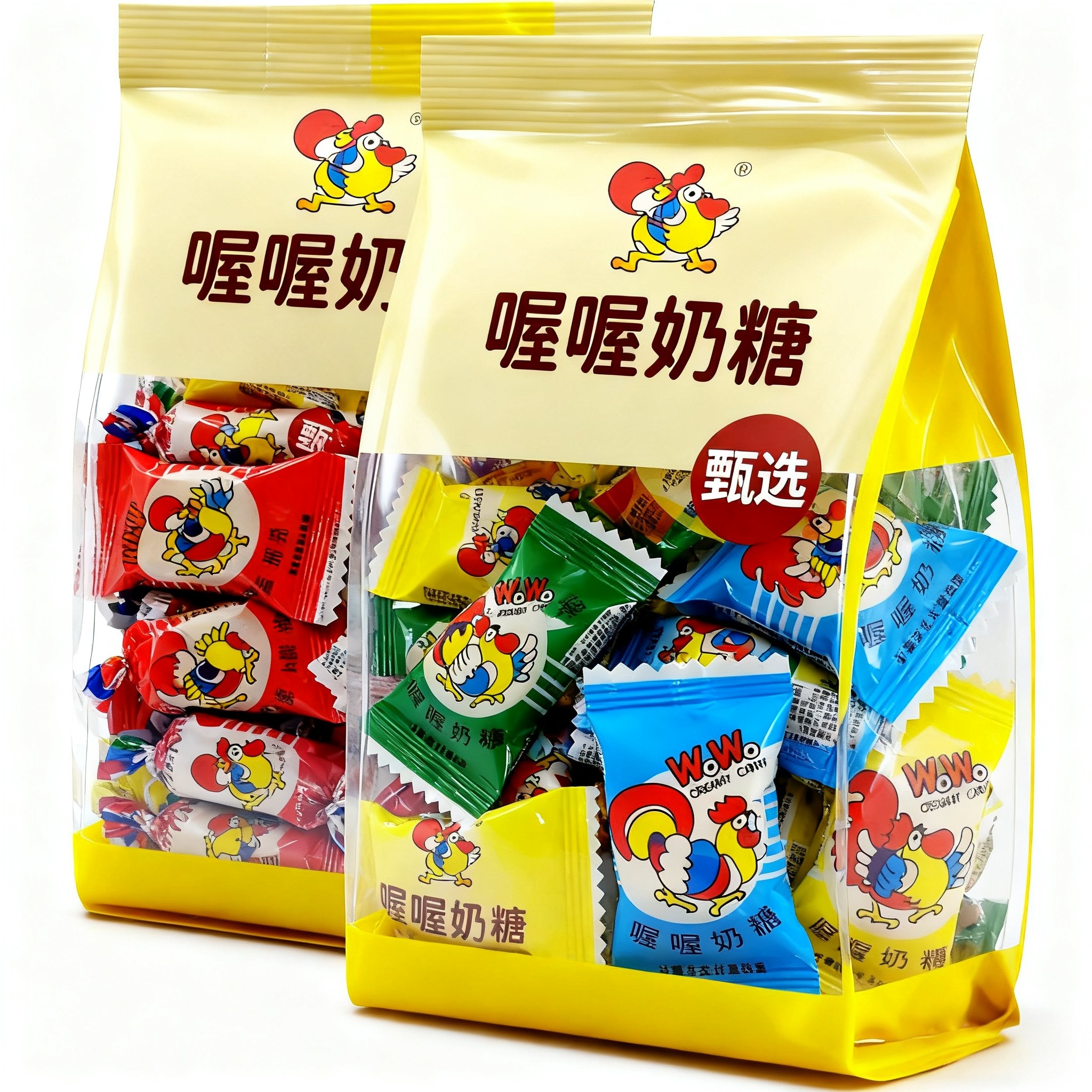 上海喔喔奶糖散装佳佳咖啡软糖结婚喜糖怀旧零食可爱大公鸡小猴子