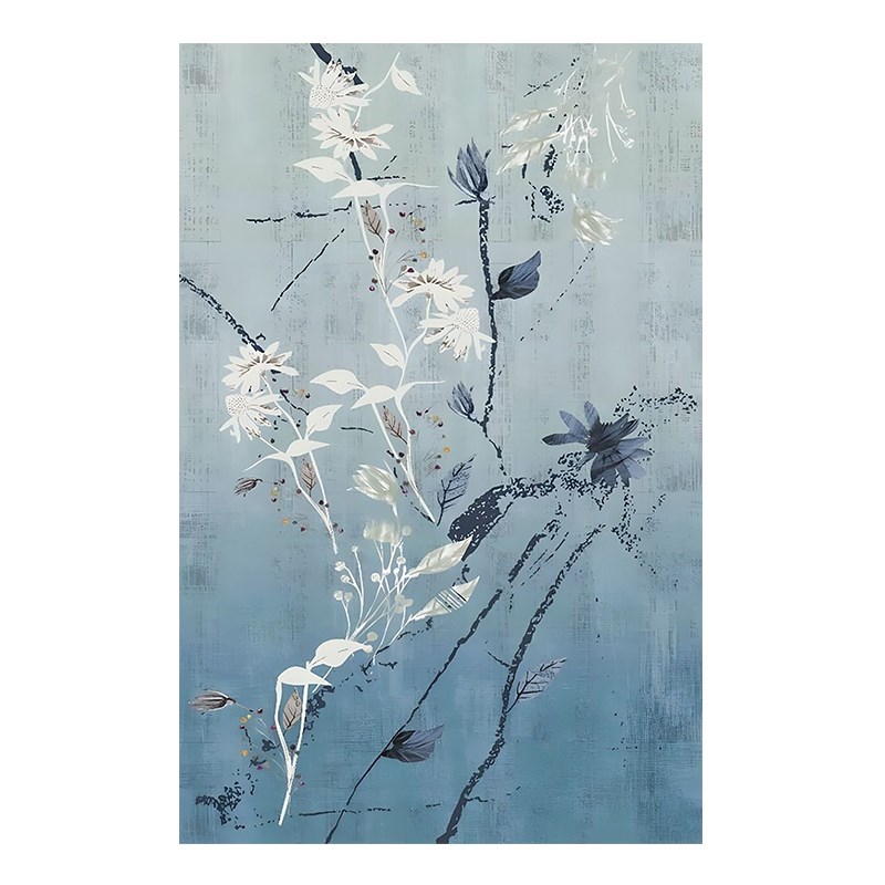 抽象植物花卉入户玄关复古装饰画中古风挂画客厅餐厅美式手绘油画图片
