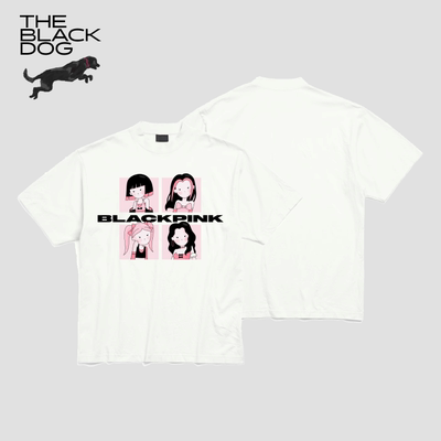 BLACKPINK粉墨女团DEADLINE演唱会短袖T恤黑狗THE BLACK DOG嘿犬