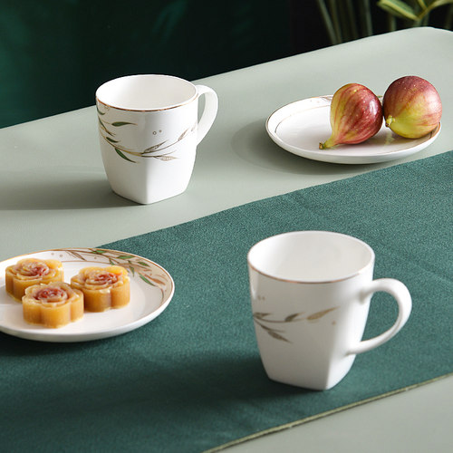 华光国瓷 骨瓷马克杯水杯泡茶杯新中式会客茶杯碟陶瓷杯喝水杯子