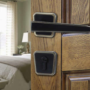 门锁室内木门静音锁北欧中式 执手锁卧室房门锁距轻奢室内门把手