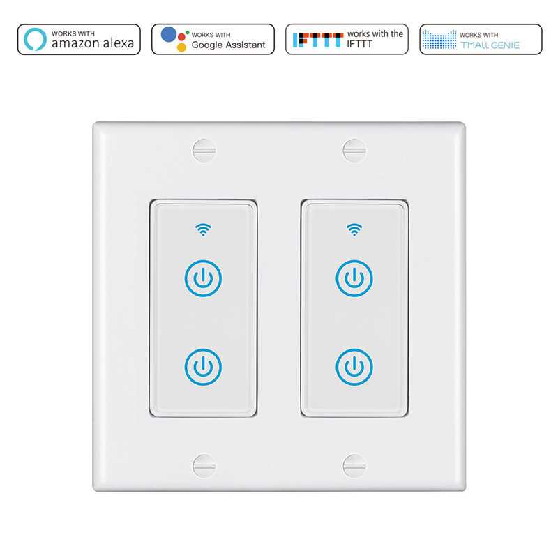 美规wifi远程控制双开智能开关手机语音定时触摸面板智能wifi开关