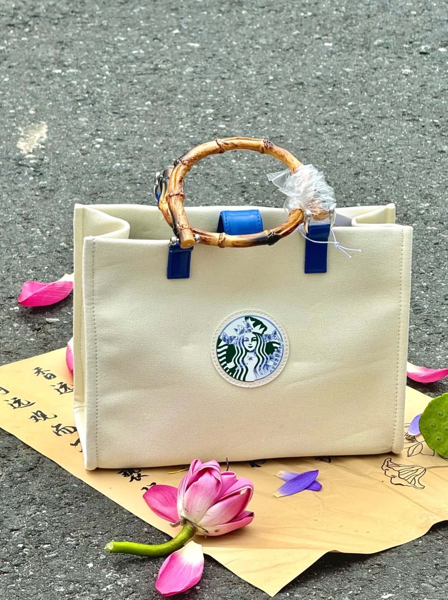星巴克25周年青韵美学新中式竹节托特包大容量户外通勤单肩包女士