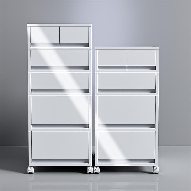加厚抽屉式收纳柜办公室A4文件移动储物柜桌面桌下多层夹缝置物柜