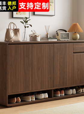 实木鞋柜家用门口2026新款高档入户门收纳柜一体靠墙玄关进门鞋架