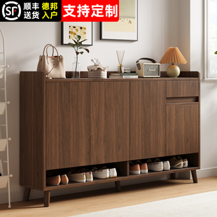 实木鞋柜家用门口门外走廊用大容量多层超大室外过道电梯口玄关柜