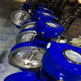 蜗轮对夹氟橡胶蝶阀 手动304板涡轮四氟蝶阀 D71F 16Q