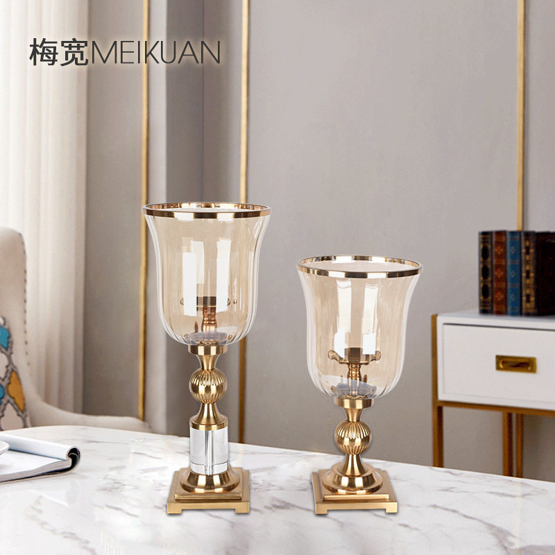 客厅摆件样板间吊钟型铁艺烛台电镀拉丝高透玻璃防锈防潮轻奢摆件,模玩/动漫/周边/娃圈三坑/桌游,文化/体育周边,淘宝优惠券,粉丝福利购,淘宝优惠卷