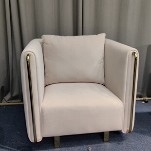 北欧奶油风简约双人沙发别墅公寓样板房客厅轻奢单人沙发茶几家具