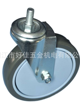 源头工厂直供150X32mm中型丝扣活动灰色PU行李车工具车脚轮