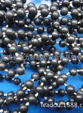 4mm固定珠链 黑色连线珠 电镀连线珠 镀AB彩塑料珠链 PS珠连线珠