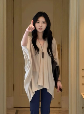 蝙蝠袖针织衫女新款松弛感