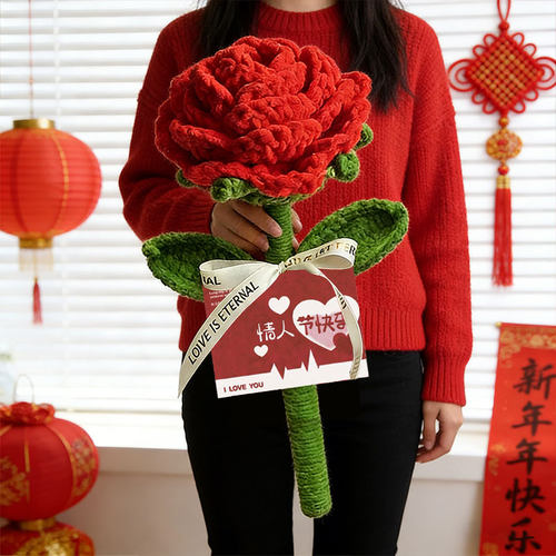 七夕礼物毛线巨无霸玫瑰花束