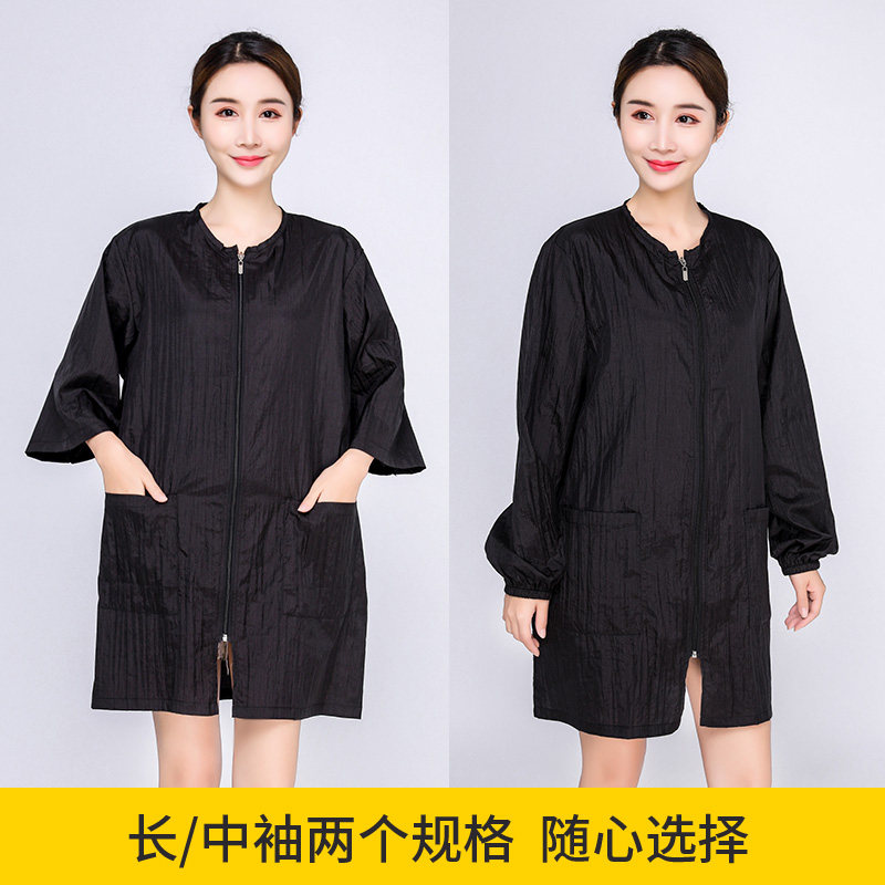 薄款发型师美发工服理发店剪发助理围裙中工服焗油发廊技师烫染衣