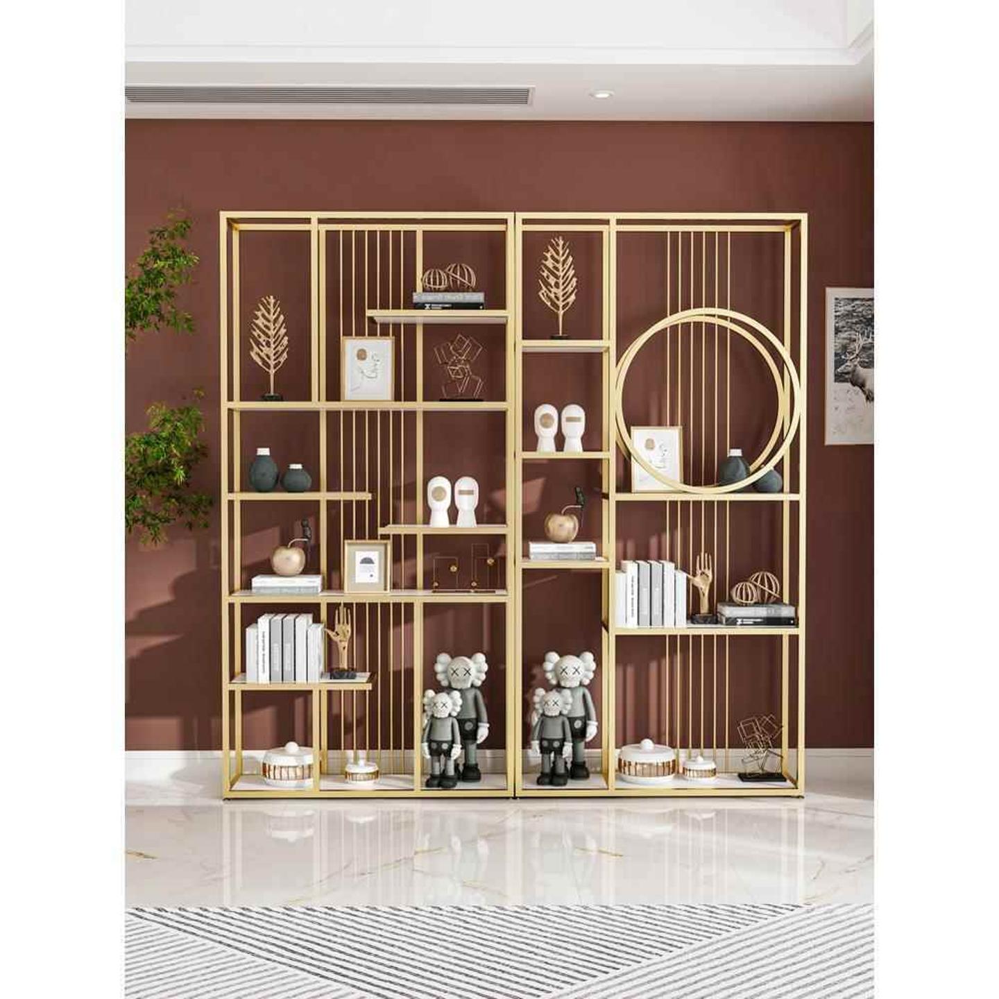 北欧现代铁艺博古架落地商用隔断架展示柜宝阁置物架书架收纳层架