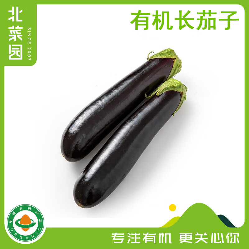 北菜园有机长茄子紫茄子 新鲜蔬菜300g 软嫩可口烧烤食材 无残留