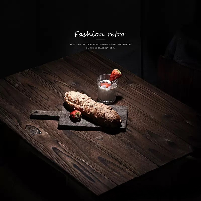 摄影复古木板拍照做旧老木板美食甜品木纹摆件拍摄道具实木背景板