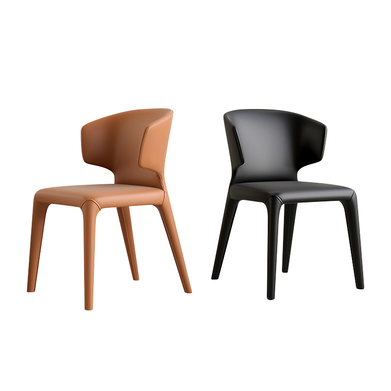 戎匠意式现代简约皮艺靠背餐椅子家用高级轻奢网红设计师休闲餐椅