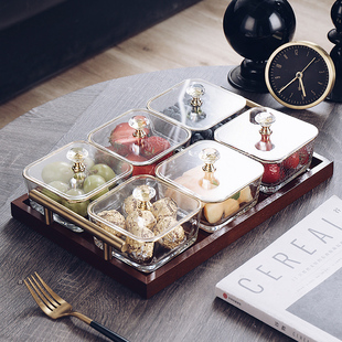 2022新款分格水果盘客厅家用茶点零食糖果干果点心小吃摆放坚果盘