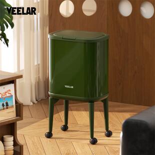 免弯腰高脚垃圾桶客厅按压式家用大容量可移动复古高颜值