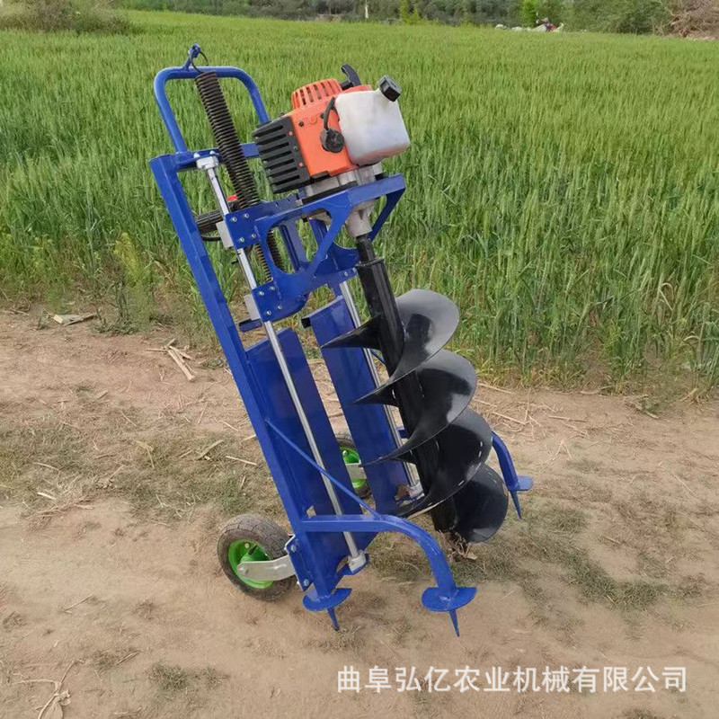 地钻挖坑机全自动脚踏刨坑机果园施肥种树打坑机大棚立柱钻坑机
