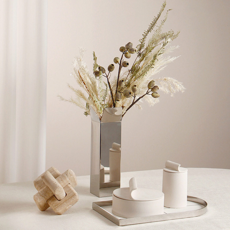 现代轻奢创意不锈钢装饰花器样板间折页金属花瓶摆件客厅干花花插,家庭/个人清洁工具,厨卫防水贴/条,淘宝优惠券,粉丝福利购,淘宝优惠卷