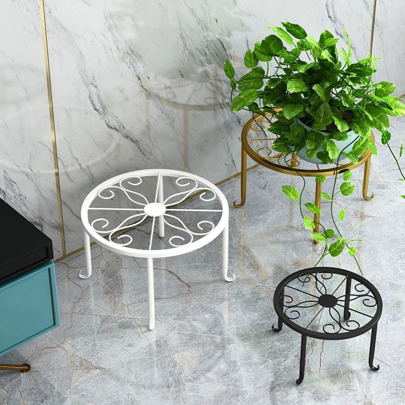 花架子客厅落地式阳台室内家用置物架铁艺摆花凳子奶油花盆架
