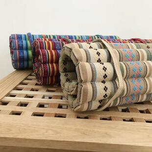 特价！竹排坐垫椅垫提花老粗布办公室飘窗垫餐椅垫榻榻米棉麻两用