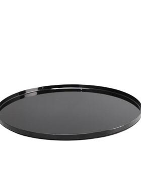 北欧现代极简圆形黑色金属托盘摆件样板间家居客厅桌面收纳盘装饰