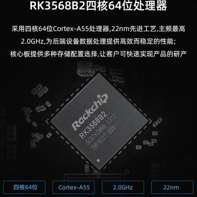 Core-3568J核心板5G千兆双网口PCIe3.0 SATA AI智能RK3568开发板