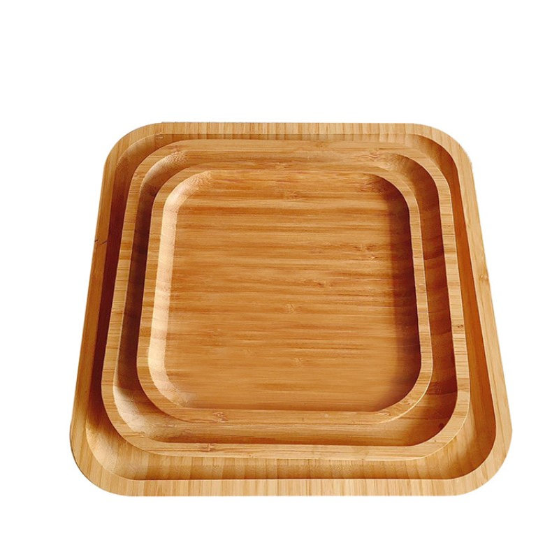 竹木制盘餐 方形果盘 寿司盘 酒店用品托盘 沙拉盘 工厂直销餐具