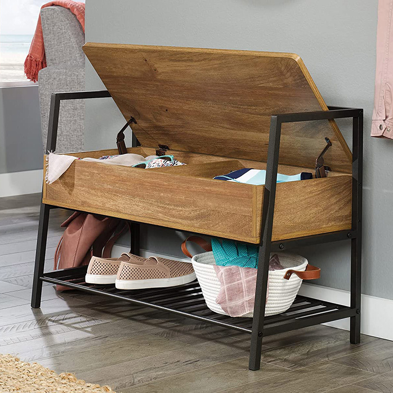 换鞋凳简约现代家用门口可坐式鞋柜进门玄关储物凳铁艺长条凳子J&