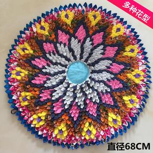 泰国圆形复古坐垫加厚蒲团莲花垫立体图案拼布沙发垫瑜伽垫地垫