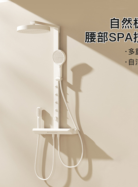 家用枪灰色数显恒温增压SPA按摩浴室四档钢琴按键淋浴花洒套装