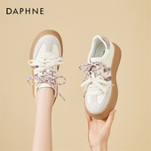 达芙妮厚底百搭小白鞋 轻便松糕底拼色条纹鞋 女款 026年春秋新款