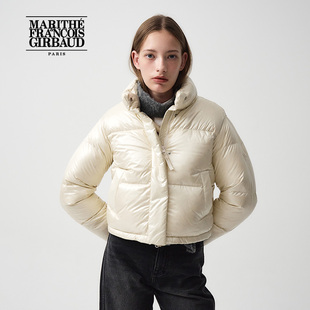 摩登高领上衣冬25年秋冬 圆形LOGO时尚 MARITHE女士亮面短款 羽绒服