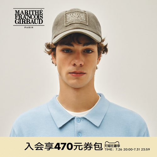 MARITHE复古染小LOGO鸭舌帽