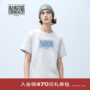 【车银优同款】MARITHE短袖T恤男女款经典LOGO情侣上衣25年秋韩系