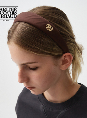 MARITHE缎面发箍 潮流时尚精致品牌圆形LOGO发饰2025秋新款韩系