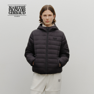 刺绣上衣2025年秋冬 男女同款 MARITHE经典 LOGO连帽轻薄排骨羽绒服